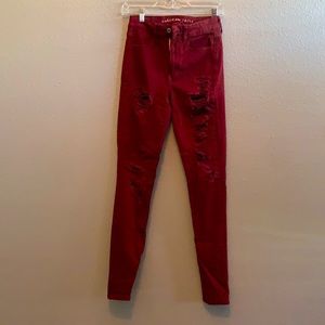 Maroon American Eagle jeans
